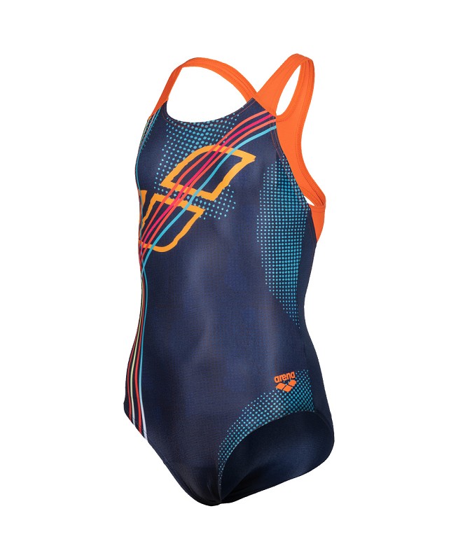 Arena G swimsuit swim pro back placement navy-mango F8-9